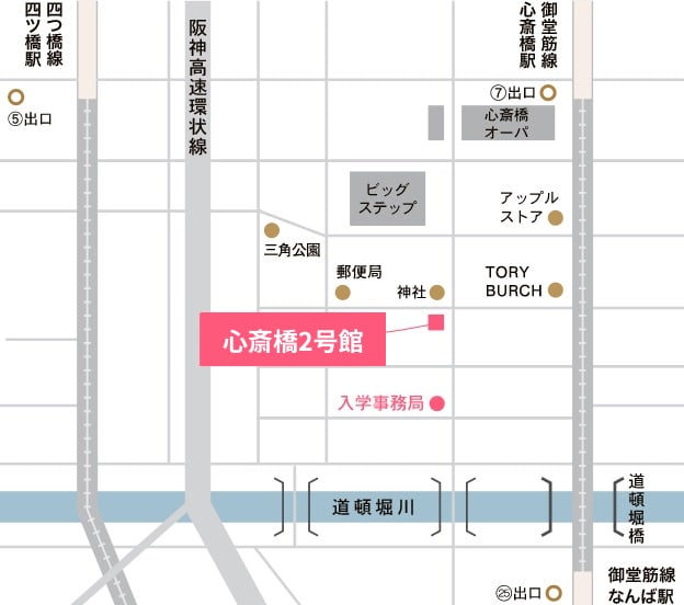 レコールバンタン大阪校の地図