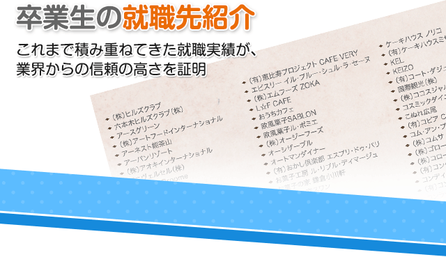 卒業生の就職先紹介 これまで積み重ねてきた就職実績が、 業界からの信頼の高さを証明